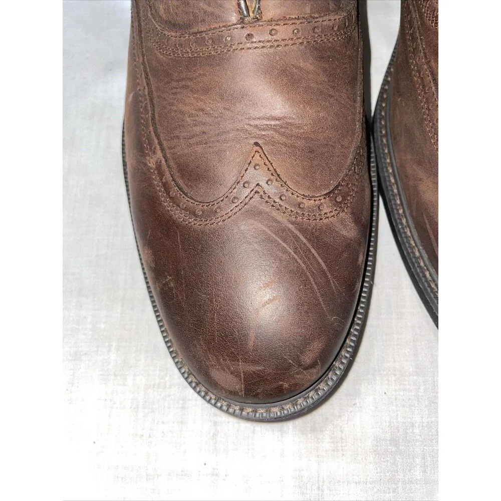 Johnston & Murphy XC4 Sheepskin Wingtip Oxfords Mens Size 13 M Brown Leather